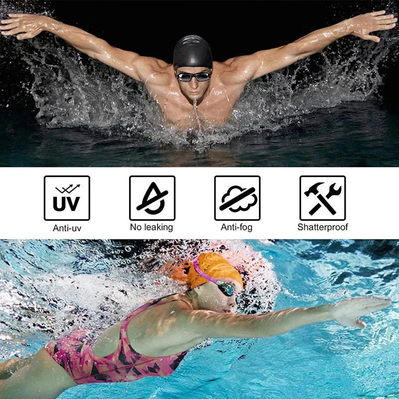 Swimming Goggles for Men & Women – Anti - Fog UV Protection, Waterproof, Adjustable Silicone Swim Goggles for Adults & Kids